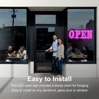 40'' × 14'' Large LED Open Signs for buiness with Remote, 14 Scene Modes Unique Design Light Up Sign for Window Store Retail Restaurant Pink