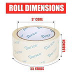 Darice Packing Tape with Dispenser, Heavy-Duty 2 Pack Packaging Tape 1.8” x 55 Yds Clear Tape for Moving, Shipping, and Box Sealing, 3-inch Core