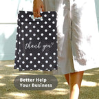 JinRuiKJ Poly Mailers with Handle 14.5x19 Inch 50 Pcs, Easy to Carry Packaging Bags for Small Business, Thank You Shipping Bags with Self Adhesive Strip, Tearproof and Waterproof - White Polka Dot