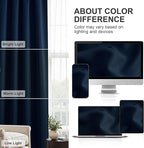 PONY DANCE Blackout Window Curtains - Thermal Insulated Drapes - Light Block Privacy for Bathroom Kitchen Laundry RV Curtains, 52 inch Wide by 54 in Long, Navy Blue, 2 Pcs