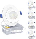 Ensenior 4 Pack 4 inch Gimbal Led Recessed Light with Junction Box, 90° Adjustable Directional Eyeball Lighting, Dimmable, 2700K/3000K/3500K/4000K/5000K, 900LM, 9W=85W-ETL&FCC Certified