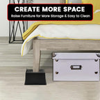 Bed Risers 4 Inch Heavy Duty, Oversized Furnitures Risers 4 inch Support 6000 lbs, Bed Table Rising Blocks, Fits for Couch, Sofa, Chair, Furniture Lifts 6 Pack（Black 4'' 6 Pack）