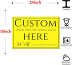 Custom Signs Outdoor Metal, personalized metal sign，Reflective，night visibility，Aluminum Weatherproof Metal Sign Multiple Sizes, Customize for Office, Business, Workplace, office, Home, Delivery Signs(24*18 Inch)