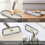 Spray Wet Mops for Hardwood Floor Cleaning - MEXERRIS Microfiber Dust Mop with Spray 3X Reusable Washable Pads - Hard Wood Floor Mops Commercial Home Mop for Laminate Wood Tiles Hardwood Vinyl