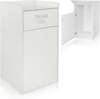 Alpine Restaurant Trash Can Cabinet - Commercial Trash Can 40 Gallon, Garbage Receptacle Indoor with Tray Holder for Restaurants, Cafeterias (White)