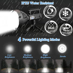 Rechargeable Spotlight, 2,000,000L High Lumens Led Spot Lights Outdoor Handheld Super Bright Long Range Powerful Flashlight with 4 Modes, Tripod, USB C, IPX5 Waterproof for Fishing Boating Camping