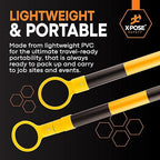 Retractable Barrier for Safety Traffic Cones - 2" OD - Large Yellow and Black Bar Barricade - for Road Construction, Parking, Warning, Temporary Security Divider (80, Yellow & Black, 72" x 120")