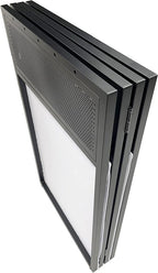 Jumbo 53" Wide DJ Event Facade White/Black Scrim Booth Two Top Corner Table Tops 23"x53" Table! Padded Carrying Case! All Aluminum Build!