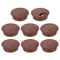 uxcell 8 Pcs 50mm (1.97 Inch) Desk Grommet, Plastic Cable Hole Cover, Wire Cord Cable Organizer for Home Office Computer Desk Cabinet, Brown