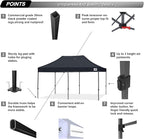 ABCCANOPY Patio Pop Up Canopy Tent 8x16 Commercial-Series (Black)