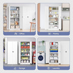 Metal Storage Cabinet with Lock,Lockable Garage Cabinet with 2 Doors and 5 Adjustable Shelves,Tall Steel Cabinets for Garage,Workshop,Gym,School