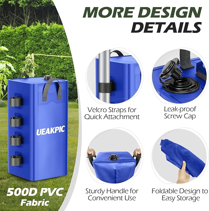 Canopy Weights, 220 LBS Heavy Duty Set of 4 Tent Water Leg Bags for Outdoor Gazebos, Umbrellas, Pergolas, Sunshades & Patio Furniture (Blue 25L x 4)