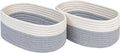 CubesLand Cube Shelf Storage Baskets for Organizing, Woven Shelf, Closet Bins Shelves Toy Basket Box Nursery Baby 2 Packs Organization Off White/Light Gray