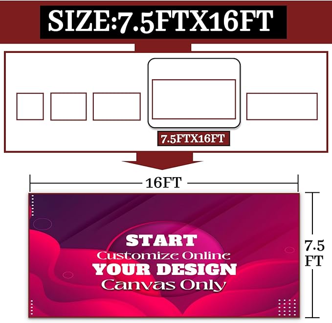 Custom Tension Fabric Display Backdrop Trade Show Backdrop for Weddings, Events, Booth (Banner only, Double Sided Print 7.5x16 Ft)