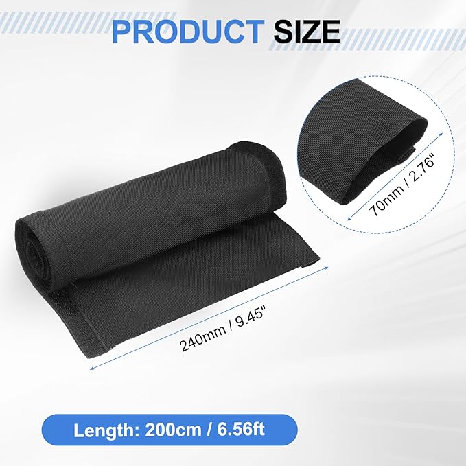 uxcell Hook and Loop Cable Management Sleeves, 6.6ft x 2.8 Inch Flexible Cable Wrap Covers Wire Hider, Cord Organizer and Cable Protectors for Desk TV Computer, Black