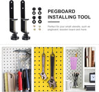 Metal Pegboard Hooks Set Strong Pegboard Bracket Clips Fine Workmanship, Organizing Tools Crafts, Black, Home Use