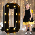 Pooqla 3 FT 4 FT Marquee Light Up Letters, Black Giant Letter Sign Marquee Letter Lights, Big Mosaic Letters Numbers for Balloons Birthday Party Anniversary Wedding Decorations, 3FT Letter O