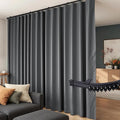 Room Divider Curtains Flexible Ceiling Tracks set Curtain track Ceiling Mount Blackout Curtain for Living Room Bedroom Ceiling Curtain Rod Privacy Dividers Panels W120 x H96 Grey Drape & Black rail
