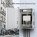Outdoor Electrical Junction Box with High Power Outlet, 16" H* 12" L* 5.9" W, ABS Water Resistant Enclosure with Internal Mounting Panel & Hinged Cover.