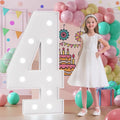 Light Up Numbers, Marquee Numbers 4 Feet Tall with Cool White Light, Large Number for Party Anniversay Event Graduation Decoration, Marquee Numbers 4ft Light Up Sign Number 4