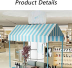 Outdoor Vendor Cart, Portable Cart with Canopy, Commercial Business Mobile Street Food Vendor Carts, Foldable Vending Stand Kiosk Display Trolley with Canopy for Markets (White)