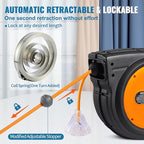 VEVOR Retractable Extension Cord Reel, 65 FT, Heavy Duty 12AWG/3C SJTOW Power Cord, with Lighted Triple Tap Outlet, 15 Amp Circuit Breaker, 180° Swivel Bracket for Ceiling or Wall Mount