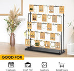 ORLESS Jewelry Display for Vendors, Earring Display Stand for Selling, Necklace Display Holder for Selling, Earring Cards Organizer for Bracelets, Rings, Jewelry Towers, Black (35 Hooks)