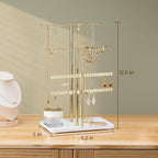 pickpiff Jewelry Stand Holder Organizer: 12.5" Sturdy Hanger for 80 Pcs Jewelry, Jewlery Tower for Display Necklace, Earring, Bracelet, Watch, Mirrored Gold
