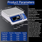 Counting Scale 30kg/66lb x 0.5g Digital Bench Scale for Parts and Coins kg/g/lb/oz Electronic Gram Scale Large Range Lab Industrial Inventory Piece Counting Balance Scales