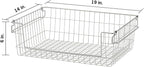 TRINITY 2-Pack Stackable Metal Wire Storage Baskets With Handles, EcoStorage Chrome, 19 Inches