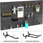 157 PCS Extra Thick Pegboard Hook Set, Metal Pegboard Accessory Organizer with Storage Bins and Peg Locks, Fits 1/4 Inch Pegboard Only, Ideal for Tools, Garage and Workshop Storage(Silver)