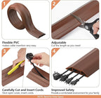 AGPTEK Heavy Duty Floor Cable Cover Cable Protector, 6.5 Ft Floor Cord Protector 3 Channels Floor Cord Cover (Mid Channel 0.93") Contains Cords, Cables and Wires, Good for Office, Home, or Outdoor