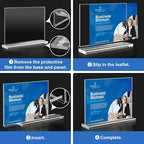 Acrylic Sign Holder 7x5,6 Pack Clear Sign Holder Double Sided Table Menu Horizontal Desktop Display Stand Paper Flyer Holder Tabletop Sign Holder Suitable for Restaurants, Office, Store, Hotels