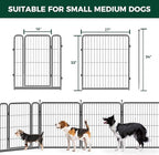 FXW Garden Fence Outdoor for The Yard – 32in(H) x 72.9ft(L) Heavy Duty Metal Animal Barrier for Dog and Rabbit, Decorative Dog Fence, 32 Panels, Silver