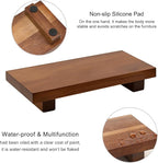 Acacia Wood Riser Pedestal Stand Farmhouse Small Bathroom Vanity Tray Rustic Wooden Hand Soap Dish Dispenser Holder for Kitchen Sink Counter Decorative Tray Modern Bathroom Decor Organizer Accessories