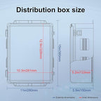 Outdoor Electrical Junction Box, ABS Water Resistant Enclosure with Internal Mounting Panel & Hinged Cover (15" H x 11" L x 6" W)