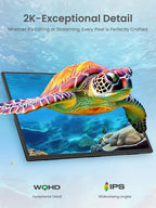 Portable Monitor 24.5” 165HZ, 2K Portable Gaming Monitor with FreeSync, HDR, 180°Adjustable Kickstand & VESA, 350Nits QHD IPS Large Travel Gaming Second Screen for Laptop, Game Console