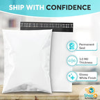 Shop4Mailers 12x15.5 3 Mil Heavy Duty Thick Large Shipping Poly Mailer Bags, Waterproof and Tear-Resistant Postal Package Envelopes, Permanent Adhesive Seal (500 Pack)