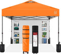 Best Choice Products 10x10ft Easy Pop Up Canopy w/Side Wall, 10 Pockets, Portable Carrying Case, 1-Button Setup, 4 Weight Bags - Orange