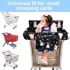 Black Shopping Cart Cover for Baby 2-in-1 High Chair Cover with Safety Harness Multifunctional Dog Pattern Cart Covers for Babies Soft Padded Grocery Cart Cover for Baby Boy Girl