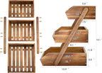 G.a HOMEFAVOR Fruit Basket: 3-Tier Acacia Wood Fruit Bowl for Kitchen, Fruit Stand Storage Holder for Vegetables and Snack Home Kitchen Countertop Organizer (Self-assembly)