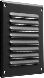 Vent Systems - 5 x 5 Inch (Inner) Black Metal Square Soffit Air Vent Grille Cover, Register Vent Deflector Louver Built-in Mesh HVAC for Bathroom Home Office Kitchen 6.5" x 6.5" (Outer)