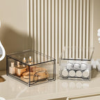 ZHIAI 2 Pack Clear Stackable Cosmetic Organizer, Acrylic Drawer, Plastic Organizer for Dresser, Vanity, Kitchen Cabinet, Pantry, Home Organization and Storage