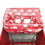 Portable Shopping Cart Cover | High Chair and Grocery Cart Covers for Babies, Kids, Infants & Toddlers ✮ Includes Free Carry Bag ✮ (Simple Pink Elephant)