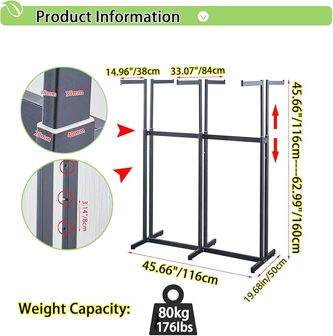 Floor Standing Metal Garment Rack - Heavy Retail Display Racks With Wheels, 6 Arms Clothing Rack, Square Tubing Portable Shirt Racks, Merchandise Display For Hanging Clothes (Silver)
