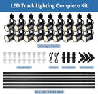 LED Track Lighting Kit, 3CCT 10W Track Lights Heads 3000K/4000K/6000K Adjustable with 19.68FT H-Type Track Light Rails 18PCS Ceiling Spotlight Fixture Replaceable GU10 Bulb