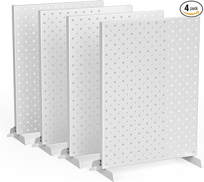 EVERHANGER Metal Pegboard Display Stand, Freestanding Tabletop Pegboard Display for Craft Shows & Fairs, 12"X16", 4pcs Gray