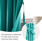 JIUZHEN Blackout Curtains for Bedroom - 60 Inch Extra Wide Thermal Insulated Room Darkening Privacy Soundproof Curtains for Living Room/Dorm Room, Set of 2 Panels, 60 x 84 inches,Peacock Blue