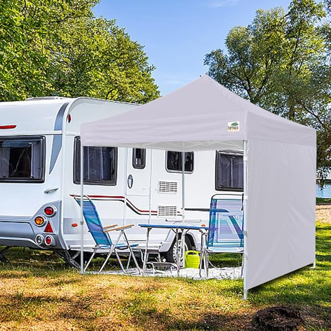 Eurmax USA 10FT Instant Canopy SunWall Pop Up Canopy Wall with Horizontal Strap for Eurmax ONLY,1 Pack Sidewall (White)