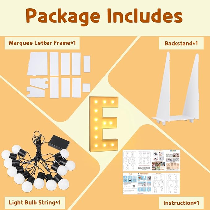 imprsv Light Up Letters, 4FT Marquee Letters for Birthday Wedding Engagement Party Decor, Large Marquee E for Party Decoration Arch Kit Decorations